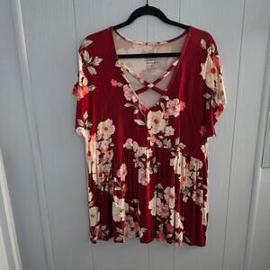 Torrid Super Soft Floral Babydoll Top Size 1